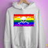 LGBTQ Rainbow Pride Pirate Flag Hoodie - White